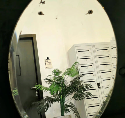 Vintage Frameless Oval Mirror - Yatva