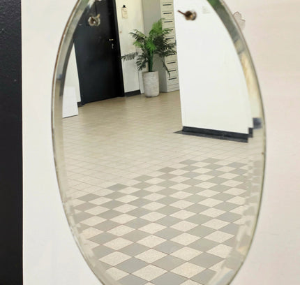Vintage Frameless Oval Mirror - Yatva