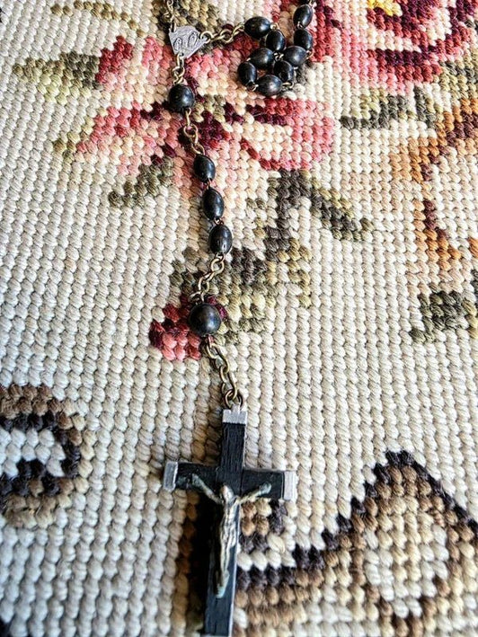Vintage French Antique Catholic Rosary - Yatva