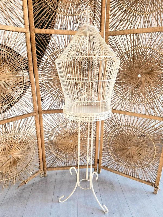 Vintage French Decorative Birdcage on Stand - Yatva