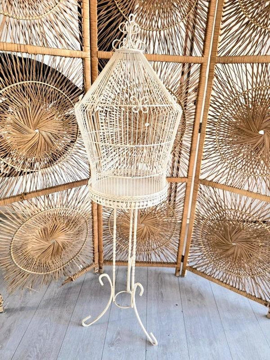 Vintage French Decorative Birdcage on Stand - Yatva