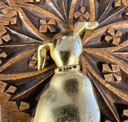 Vintage Goldtone Dog Brooch - Yatva