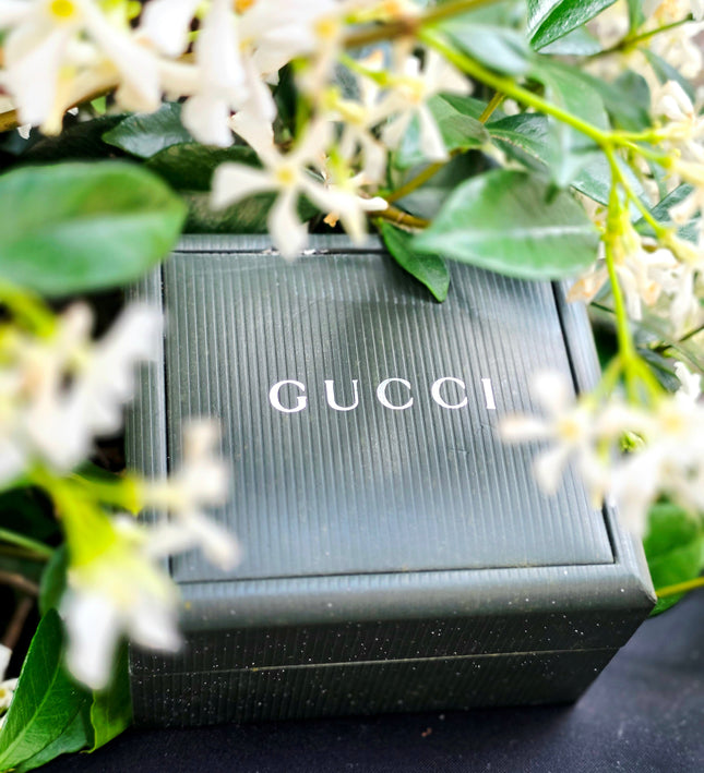 Vintage Gucci 1900L Stainless Steel Bangle Watch - Black Square Dial Luxury Cuff - Yatva