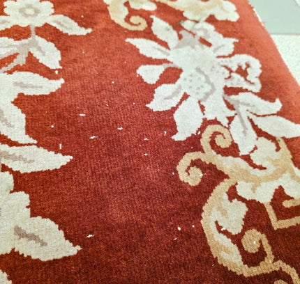 Vintage Hand-Knotted Chinese Art Deco Wool Rug – Plush Pile (205 x 305 cm) - Yatva
