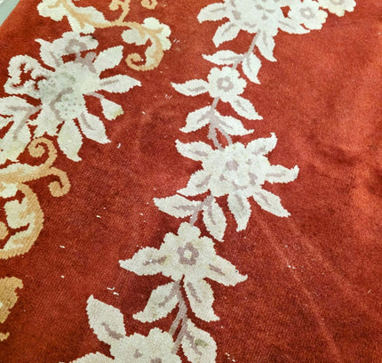 Vintage Hand-Knotted Chinese Art Deco Wool Rug – Plush Pile (205 x 305 cm) - Yatva