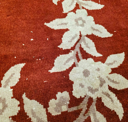 Vintage Hand-Knotted Chinese Art Deco Wool Rug – Plush Pile (205 x 305 cm) - Yatva