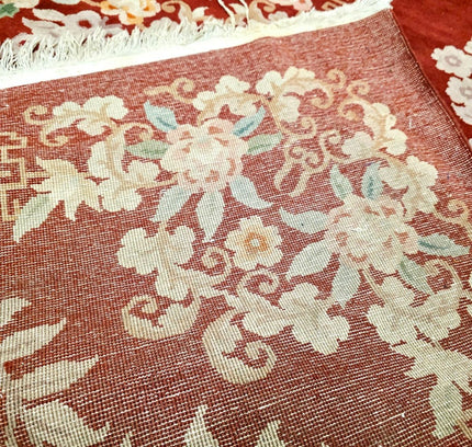 Vintage Hand-Knotted Chinese Art Deco Wool Rug – Plush Pile (205 x 305 cm) - Yatva