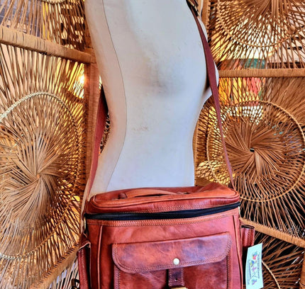 Vintage Hand - Made Leather Shoulder Bag - Yatva