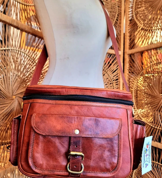 Vintage Hand - Made Leather Shoulder Bag - Yatva
