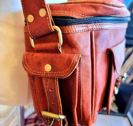 Vintage Hand - Made Leather Shoulder Bag - Yatva