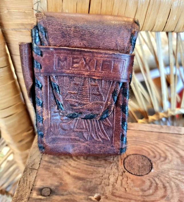 Vintage Hand Tooled Leather Cigarette Case - Yatva