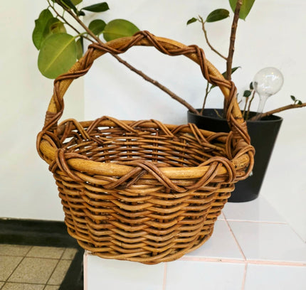 Vintage Hand - Woven Wicker Harvest Basket - Yatva