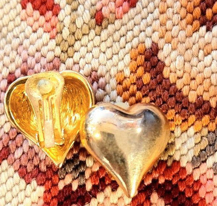 Vintage Heart Clip - On Earrings - Yatva