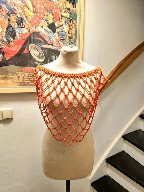 Vintage Inspired Traditional African Coral Necklace