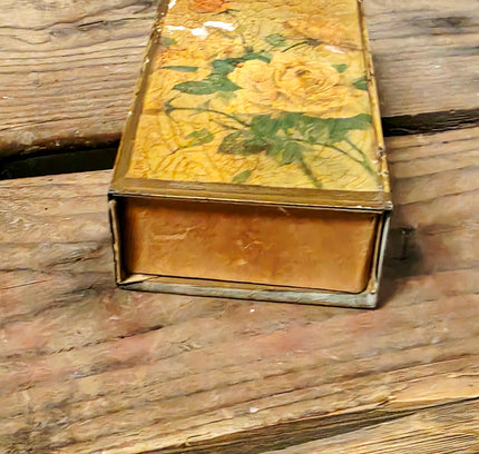 Vintage Italian Florentine Wooden Matchbox Holder with Matches - Yatva