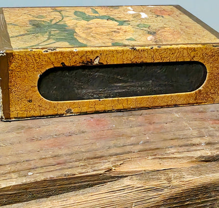 Vintage Italian Florentine Wooden Matchbox Holder with Matches - Yatva