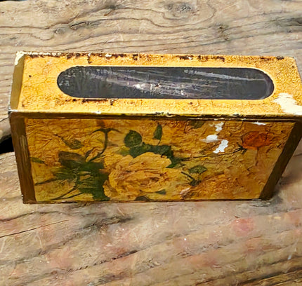 Vintage Italian Florentine Wooden Matchbox Holder with Matches - Yatva