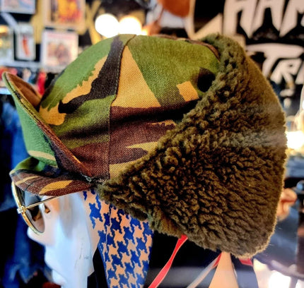 Vintage Kloot Meijburg KL Dutch Army Camo Cold Weather Cap Field Hat - Yatva
