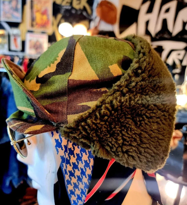 Vintage Kloot Meijburg KL Dutch Army Camo Cold Weather Cap Field Hat - Yatva