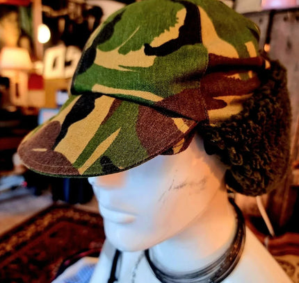 Vintage Kloot Meijburg KL Dutch Army Camo Cold Weather Cap Field Hat - Yatva