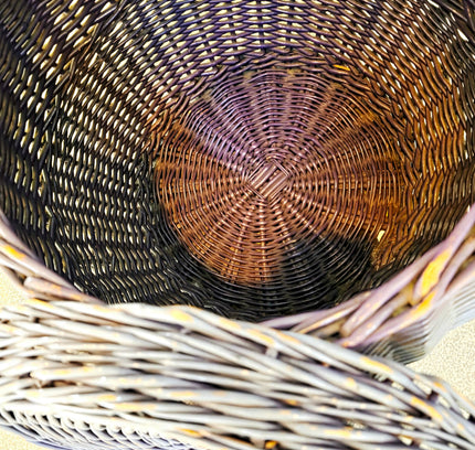 Vintage Large Woven Wicker Rattan Laundry Basket - Storage Hamper with Lid - Yatva