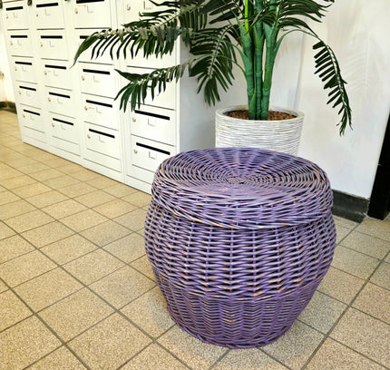 Vintage Large Woven Wicker Rattan Laundry Basket - Storage Hamper with Lid - Yatva
