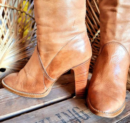 Vintage Leather 80s Anita Boots - Yatva