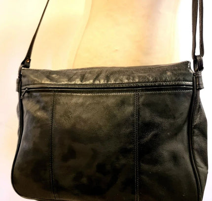 Vintage Leather 80s Satchel Shoulder Bag - Yatva