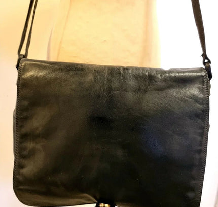 Vintage Leather 80s Satchel Shoulder Bag - Yatva