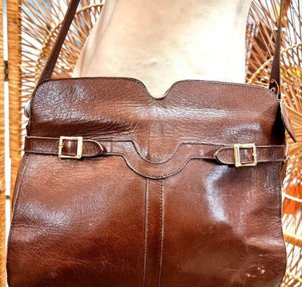 Vintage Leather Shoulder Bag - Yatva