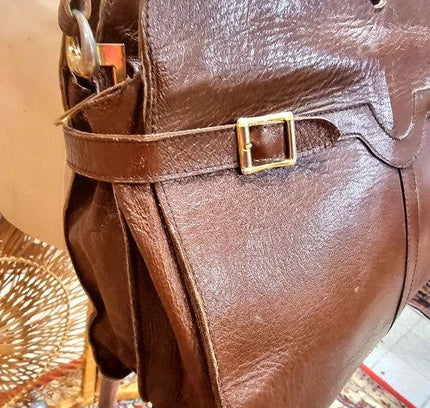 Vintage Leather Shoulder Bag - Yatva
