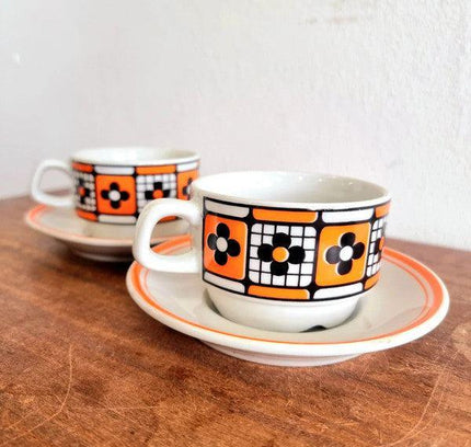 Vintage Lubiana Tea Cups with Saucers x2 - Yatva