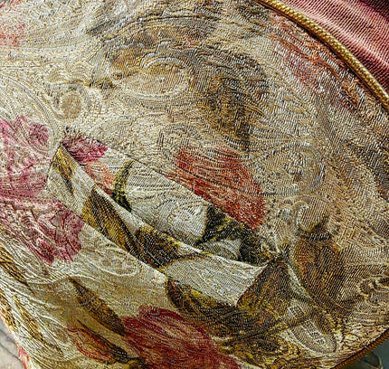 Vintage Metal Frame Tapestry Tea Cosy - Mid-Century Floral Teapot Carrier - Yatva