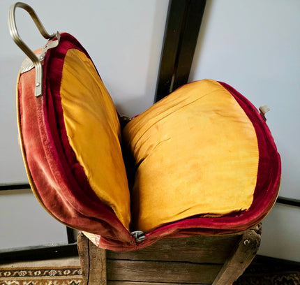 Vintage Metal Frame Tapestry Tea Cosy - Mid-Century Floral Teapot Carrier - Yatva