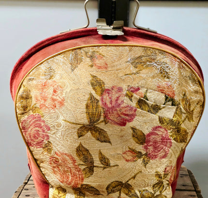 Vintage Metal Frame Tapestry Tea Cosy - Mid-Century Floral Teapot Carrier - Yatva