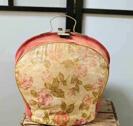 Vintage Metal Frame Tapestry Tea Cosy - Mid-Century Floral Teapot Carrier - Yatva