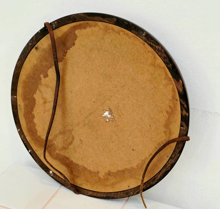 Vintage Mid - Century 1950s Scandinavian Round Wenge Wood Mirror - Yatva