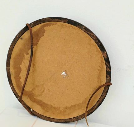 Vintage Mid - Century 1950s Scandinavian Round Wenge Wood Mirror - Yatva