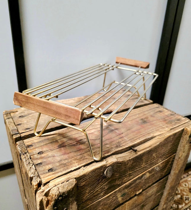 Vintage Mid Century Brass Chafing Stand & Buffet Food Warmer - Yatva