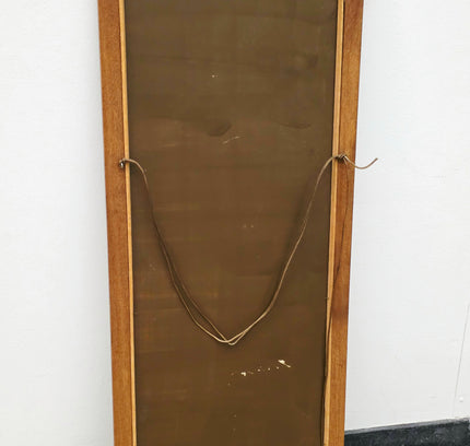 Vintage Mid - Century French Provincial Solid Oak Full - Length Beveled Wall Mirror - Yatva