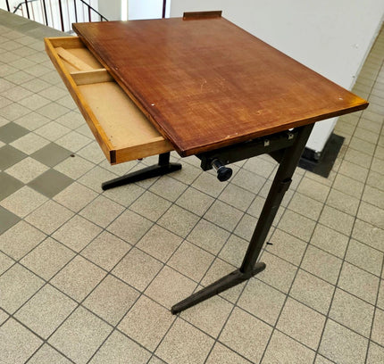 Vintage Mid - Century Industrial Adjustable Drafting Table - Yatva