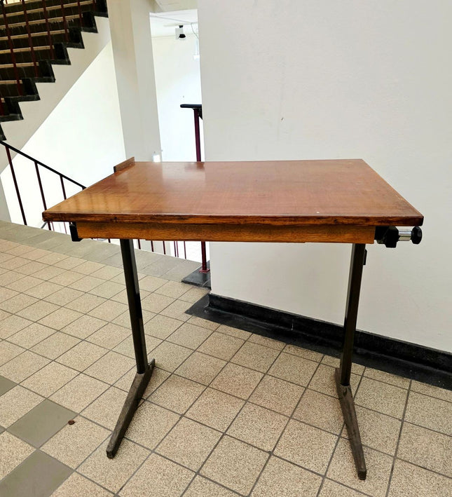 Vintage Mid - Century Industrial Adjustable Drafting Table - Yatva