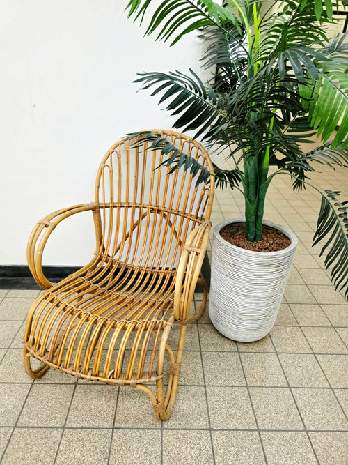 Vintage Mid-Century Modern Rohé Noordwolde Rattan Armchair