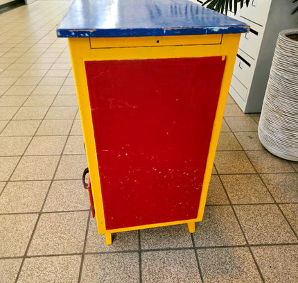 Vintage Mid - Century "Mondrian Style" Multi - Color Children's Commode & Changing Table - Yatva