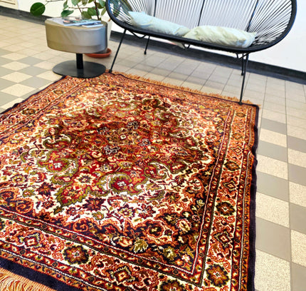 Vintage Museum Shelly Transitional Rust Medallion Area Rug – 135cm x 175cm - Yatva