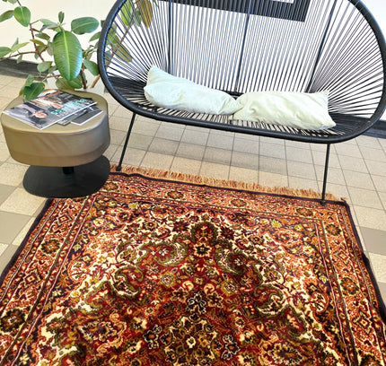 Vintage Museum Shelly Transitional Rust Medallion Area Rug – 135cm x 175cm - Yatva