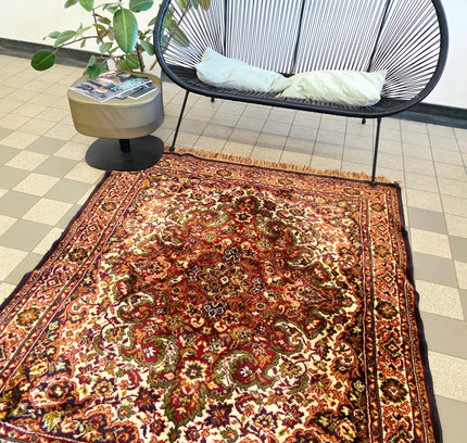 Vintage Museum Shelly Transitional Rust Medallion Area Rug – 135cm x 175cm - Yatva