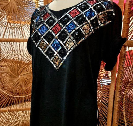 Vintage Novita, D Sequin Top - Yatva