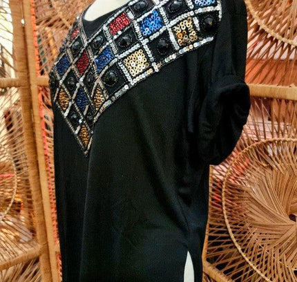 Vintage Novita, D Sequin Top - Yatva