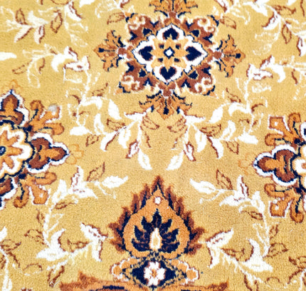 Vintage Oriental Medallion Area Rug - Mustard Gold & Navy Blue (202 x 280 cm) - Yatva
